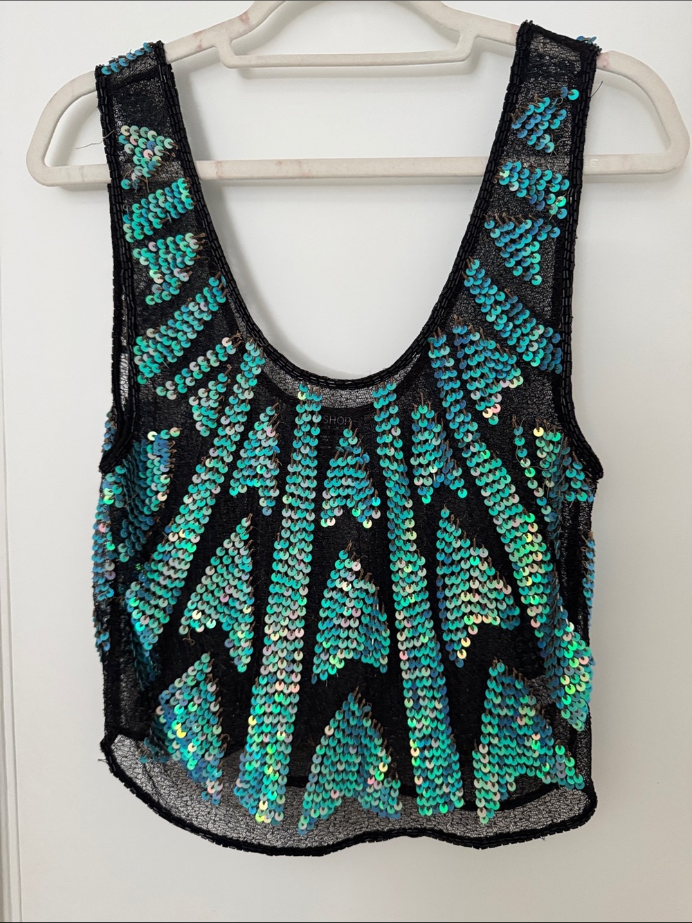 Topshop sheer/sequin top